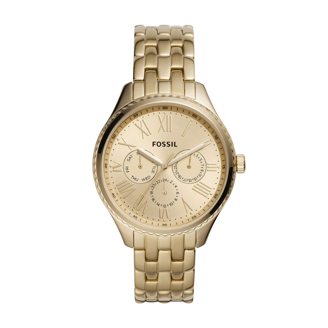 Fossil Analog Women's Watch Gold Plated Metal Bracelet - BQ3577