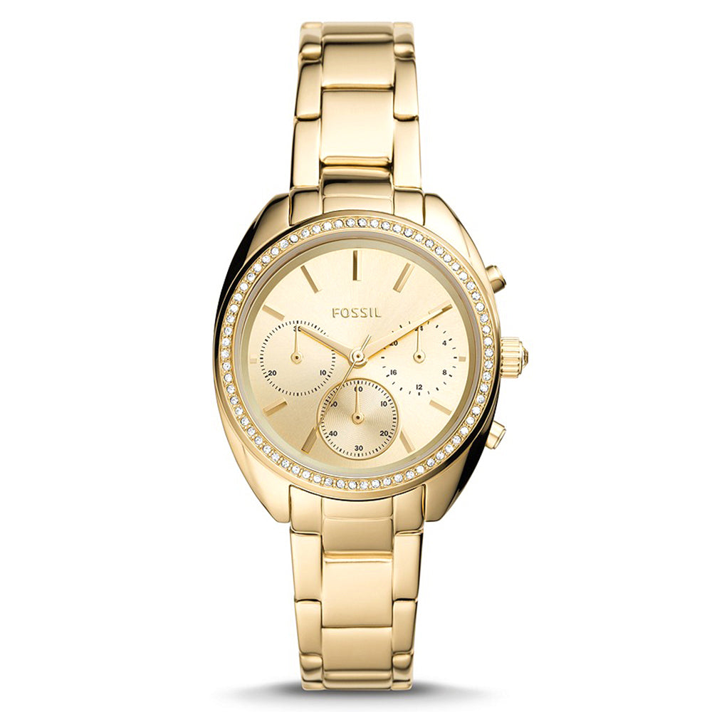 Fossil Analog Women's Watch Gold Plated Metal Bracelet - BQ3658