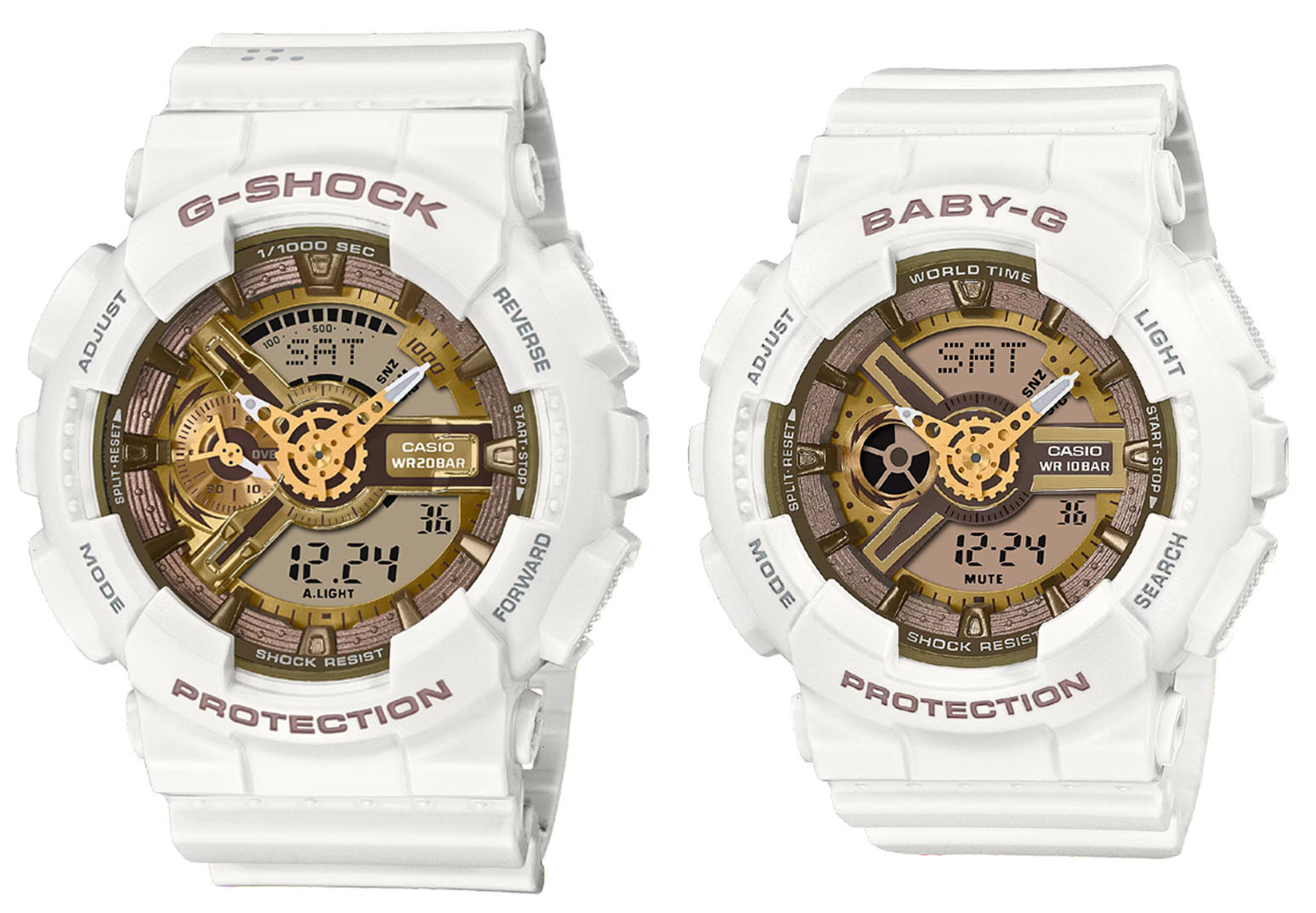 Casio g shock white hotsell and gold