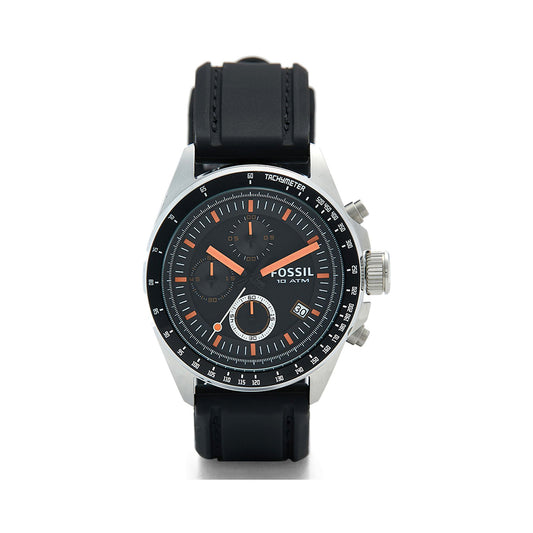 Fossil Analog Men's Watch Stainless Steel Plastic Strap