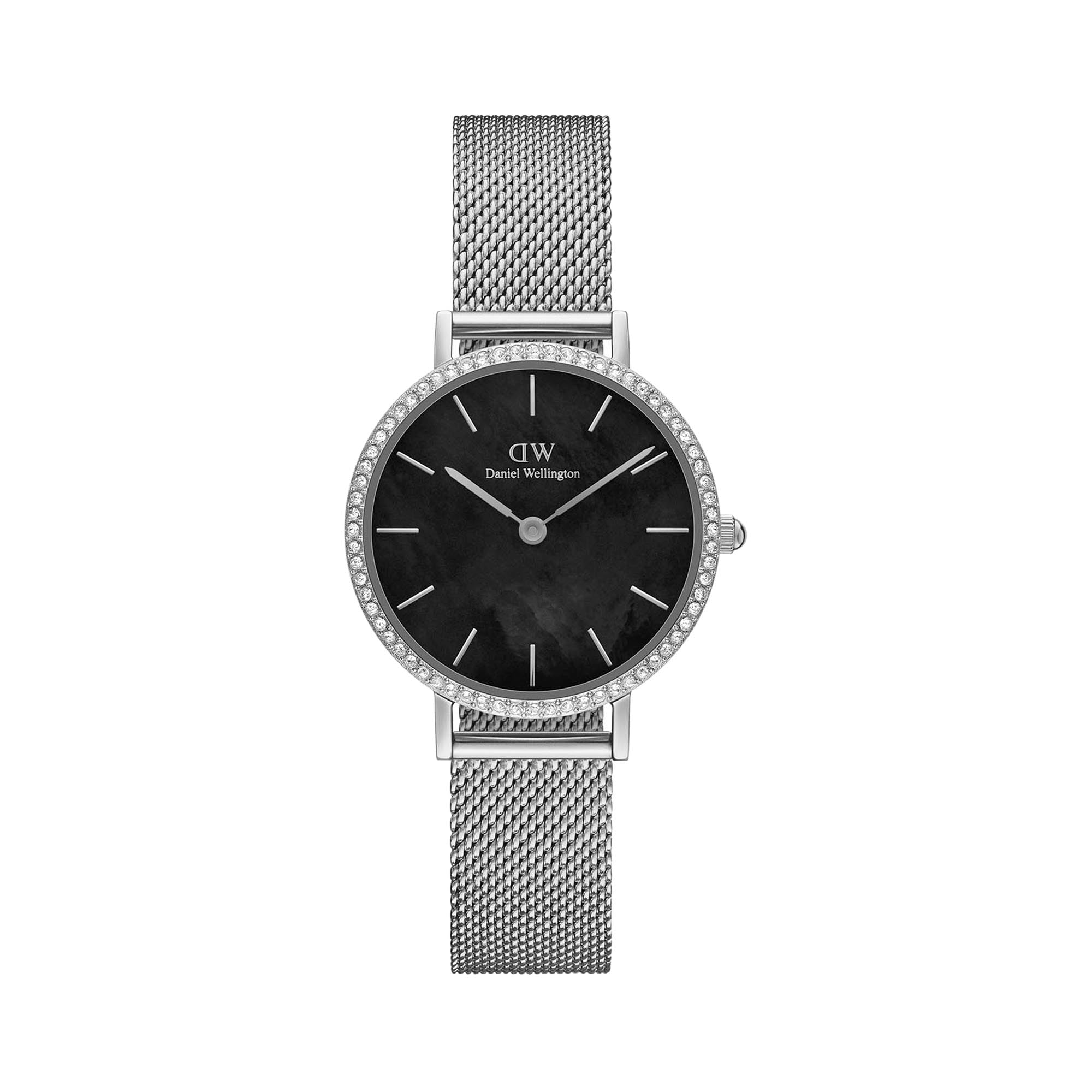 Daniel wellington black on sale and silver watch