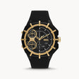 Diesel Framed Three-Hand Black Silicone Watch