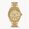 Diesel Scraper Three-Hand Gold-Tone Stainless Steel Watch