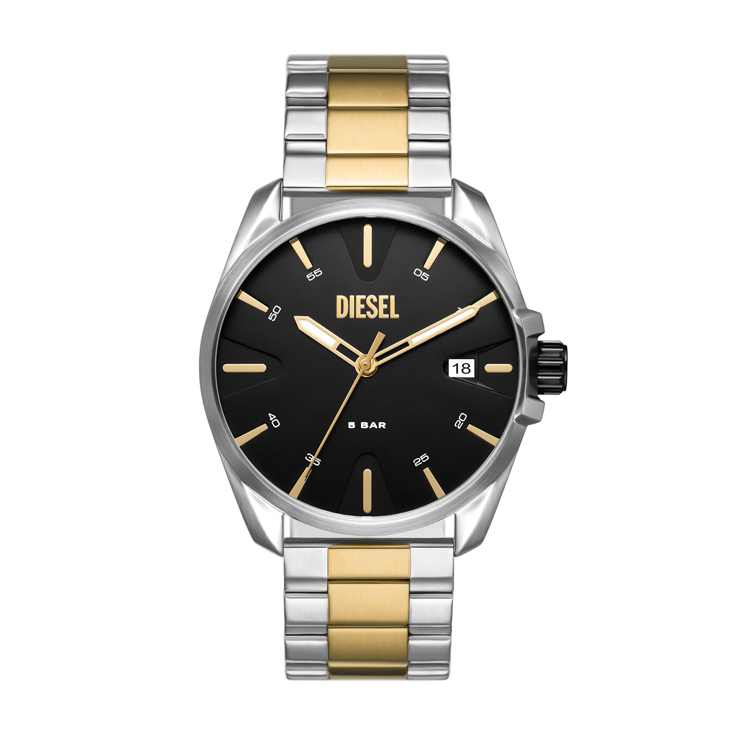 Diesel Ms9 Three Hand Date Two Tone Stainless Steel Watch The