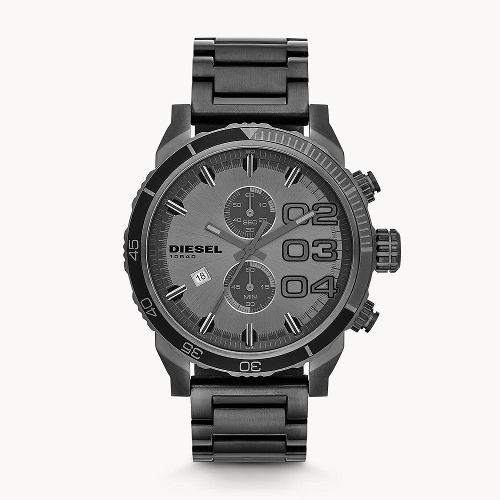 DIESEL DOUBLE DOWN CHRONO GREY DIAL MENS WATCH