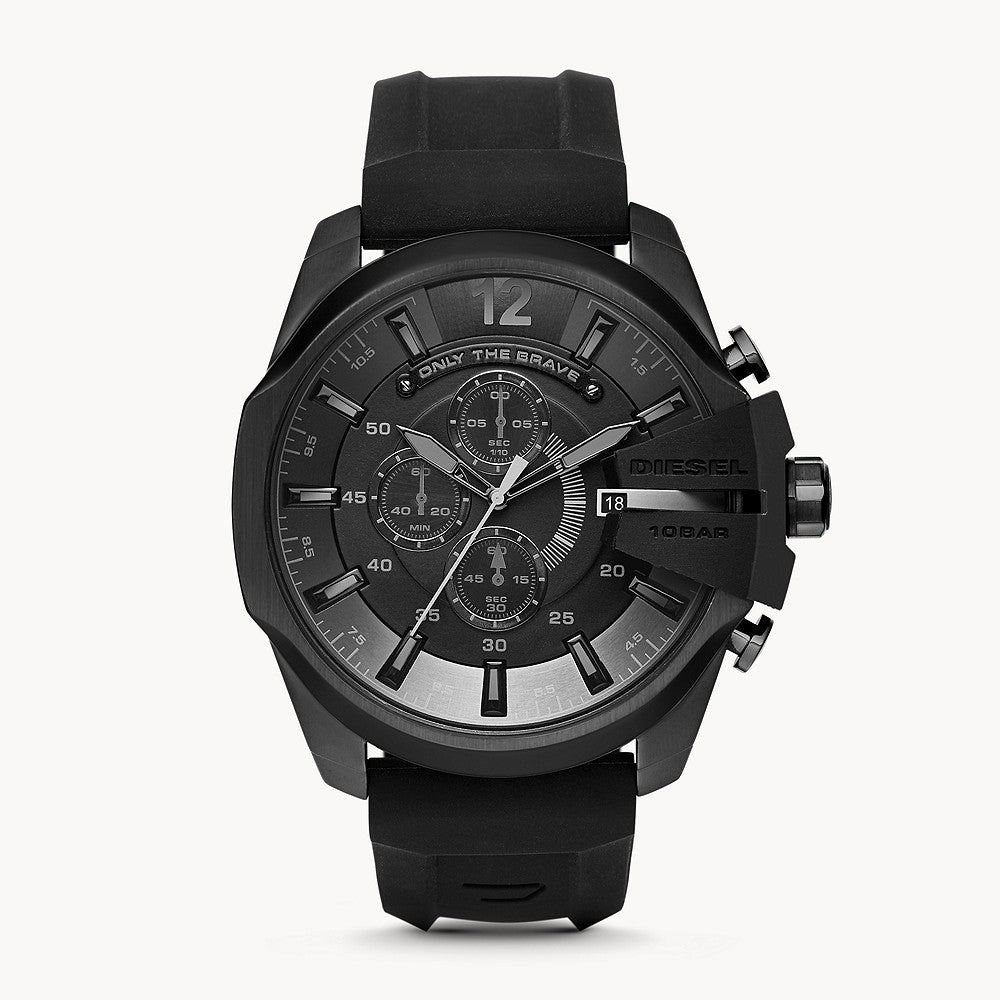 DIESEL MEGA CHIEF BLACK SILICONE MENS WATCH