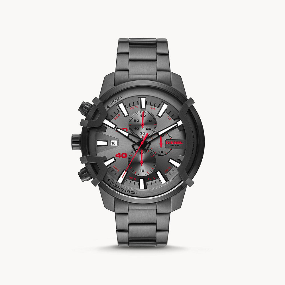Diesel Griffed Chronograph Gunmetal-Tone Stainless Steel Watch