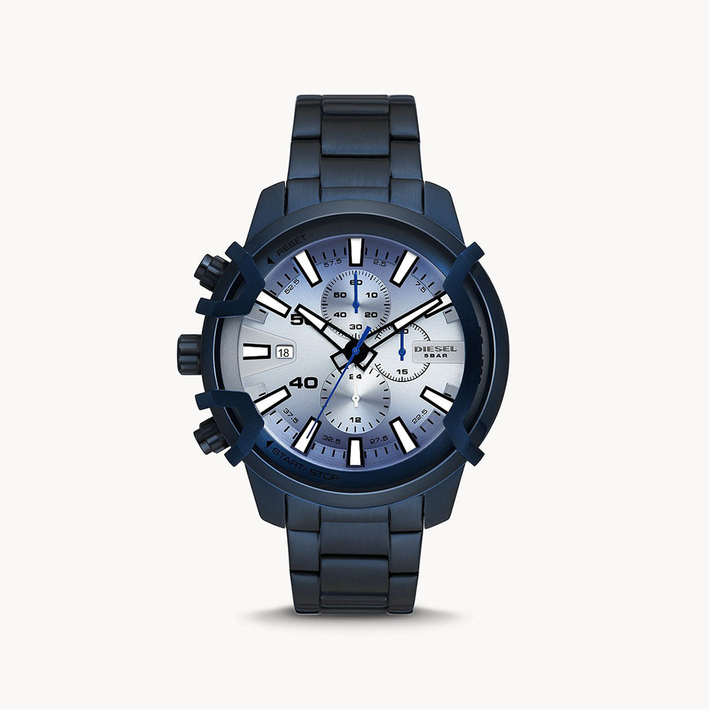 Diesel Griffed Chronograph Blue-Tone Stainless Steel Watch