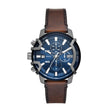 Diesel Griffed Chronograph Brown Leather Watch