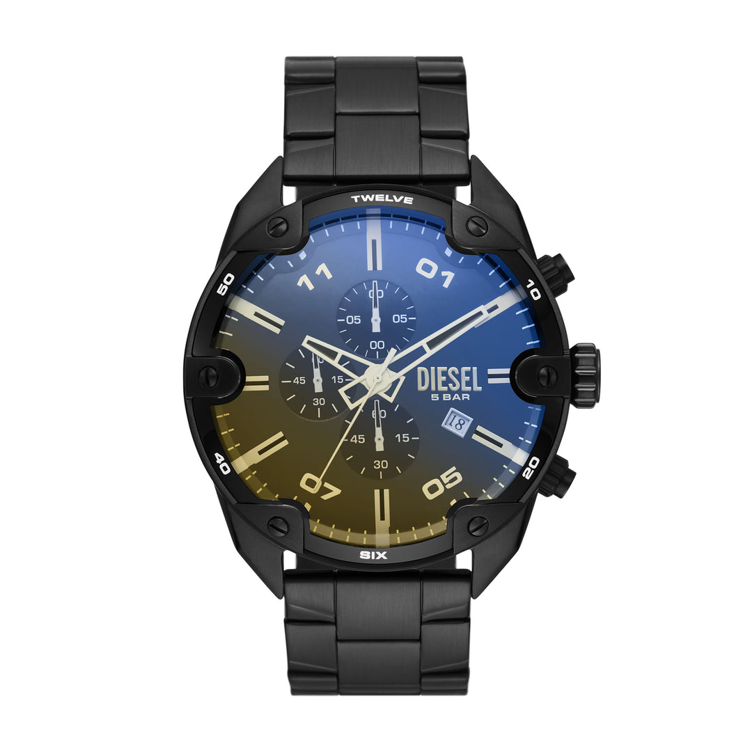 DIESEL SPIKED CHRONOGRAPH BLACK-TONE STAINLESS STEEL WATCH