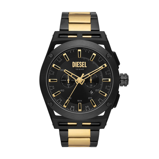 Diesel Timeframe Chronograph Black Leather Watch