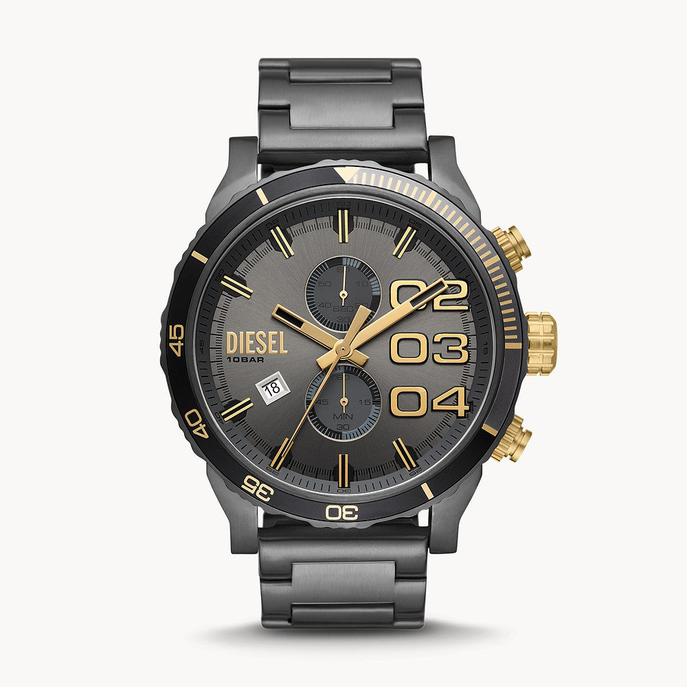DIESEL DOUBLE DOWN 2.0 CHRONOGRAPH GUNMETAL-TONE STAINLESS STEEL WATCH