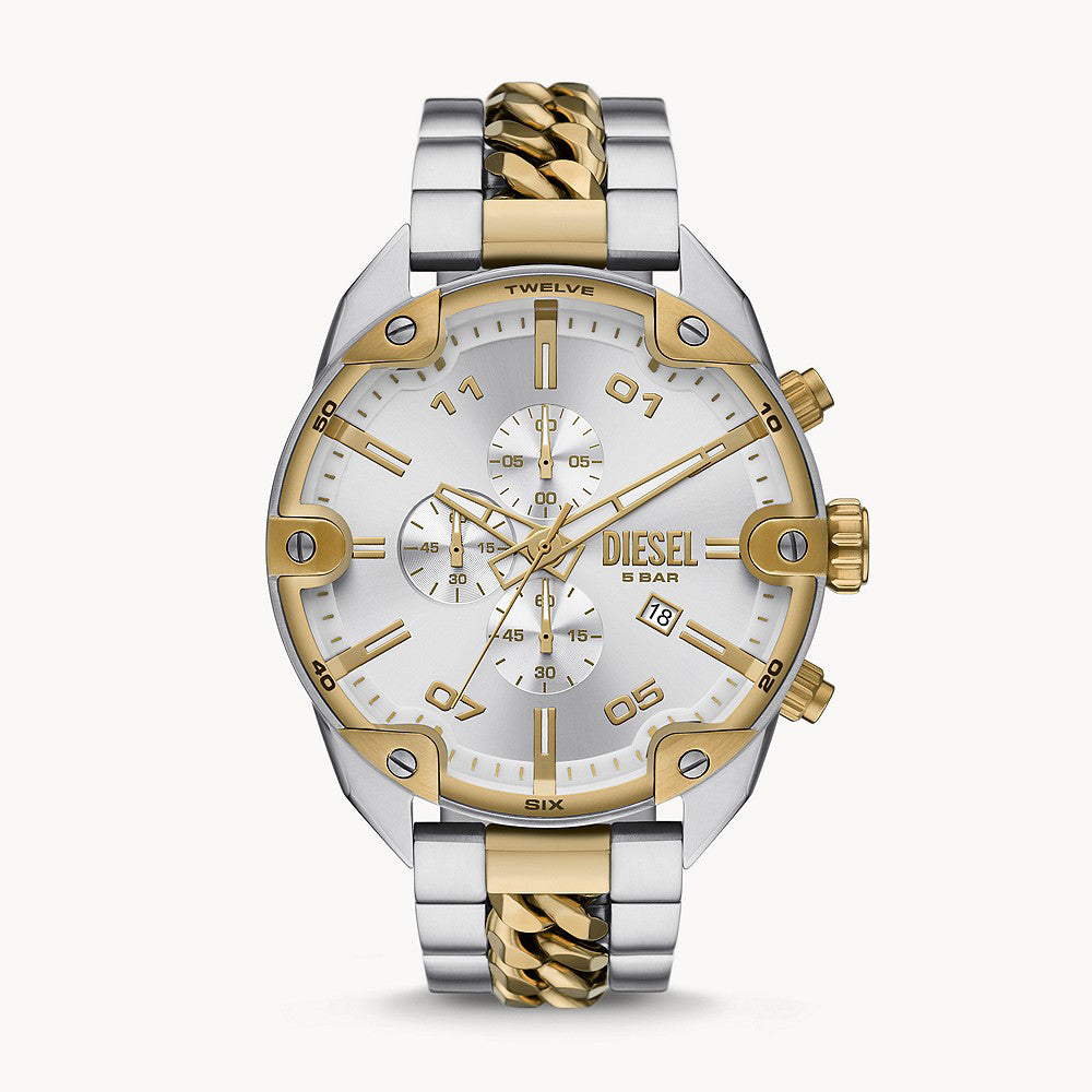 DIESEL SPIKED CHRONOGRAPH TWO-TONE STAINLESS STEEL WATCH