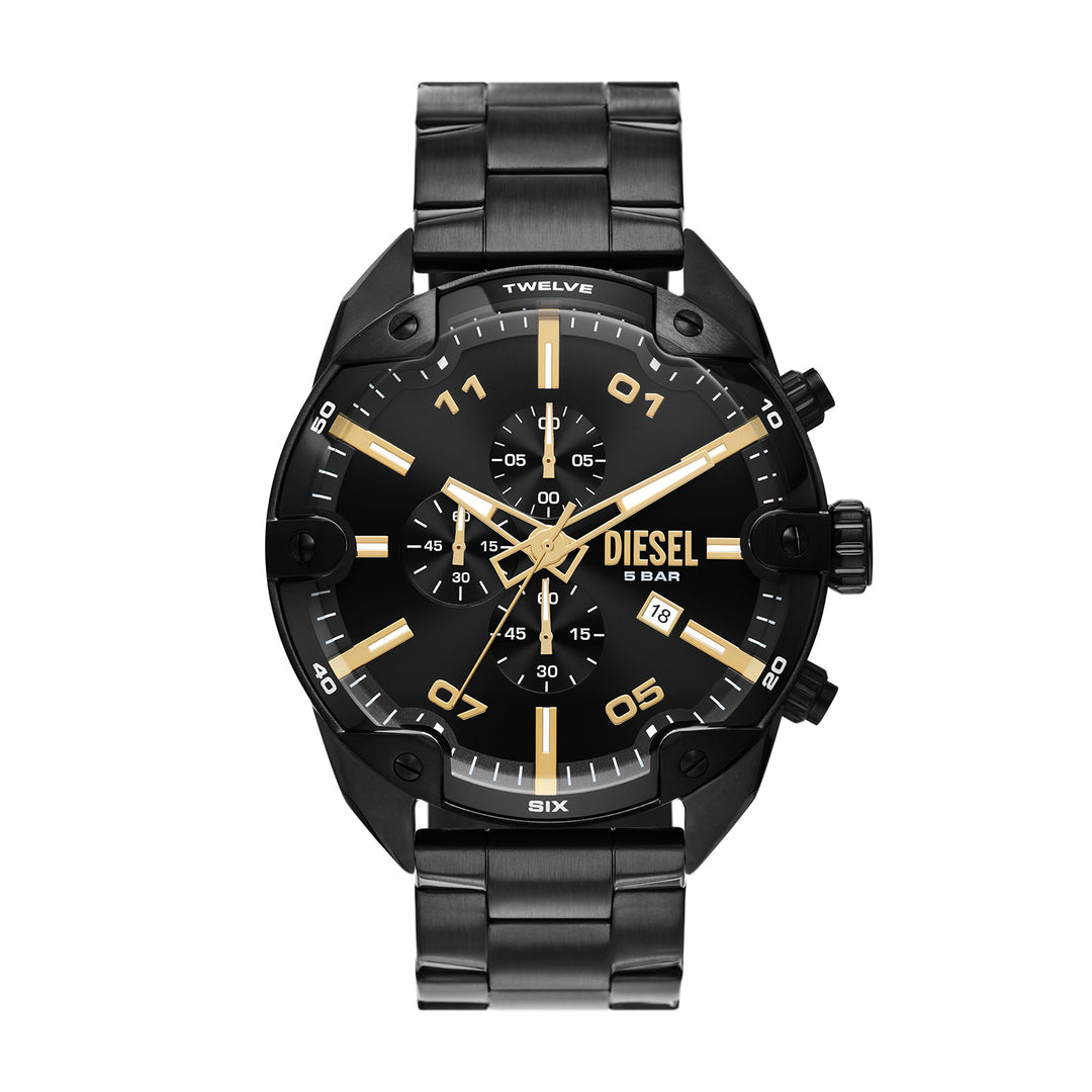 Diesel Spiked Chronograph Black Stainless Steel Watch