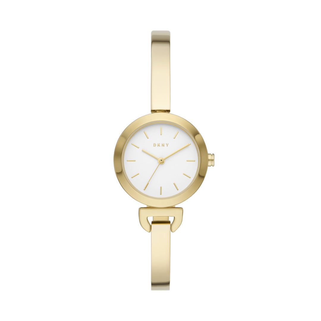 DKNY UPTOWN D THREE-HAND GOLD-TONE STAINLESS STEEL WATCH