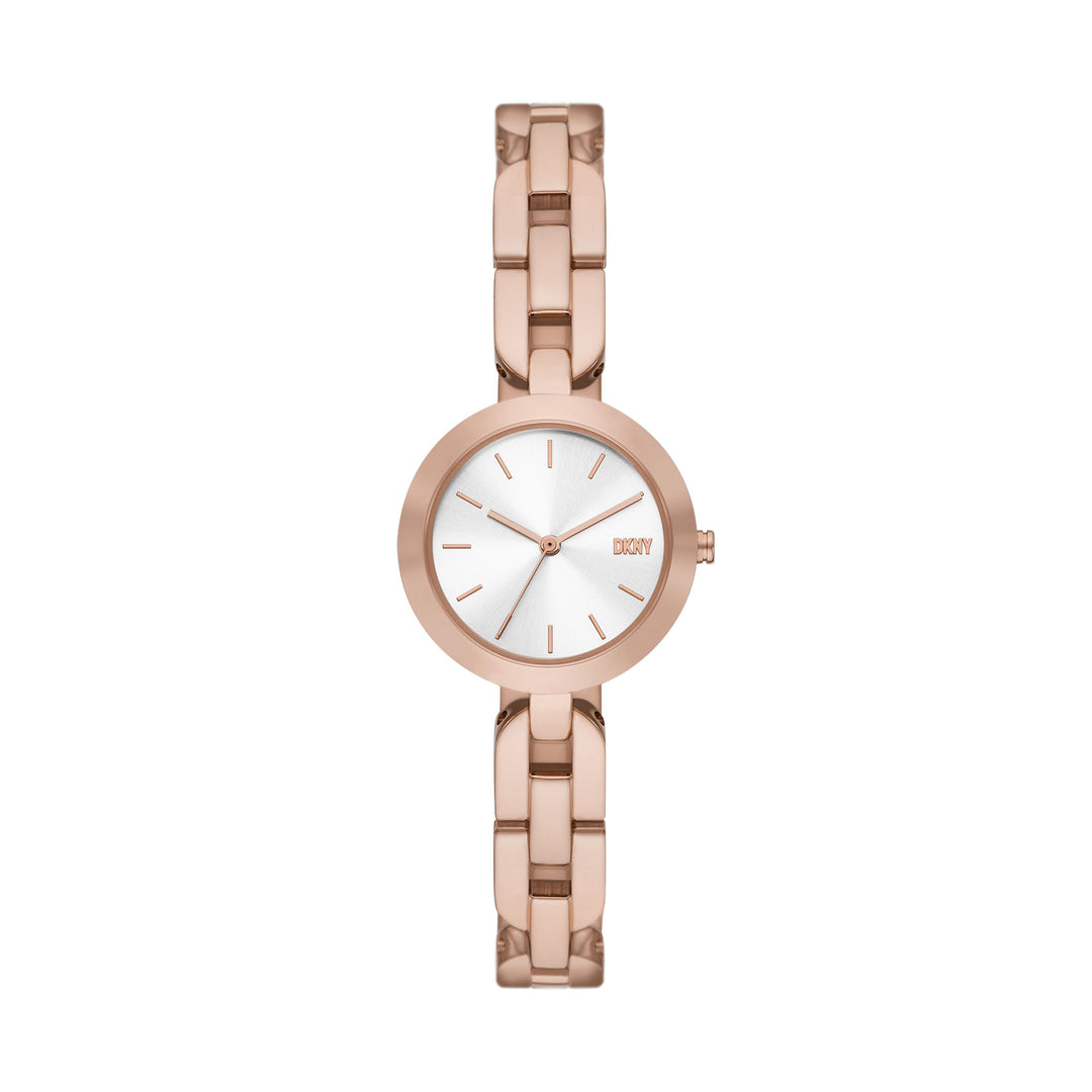 DKNY CITY LINK THREE-HAND ROSE GOLD-TONE STAINLESS STEEL
