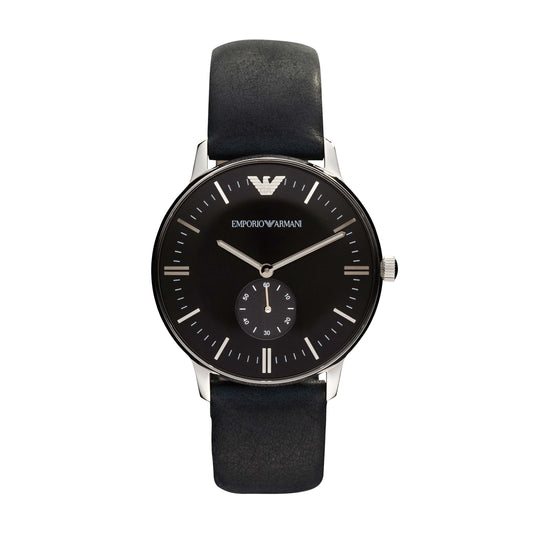 Emporio Armani Analog Watch 0 JWL SS Leather Strap