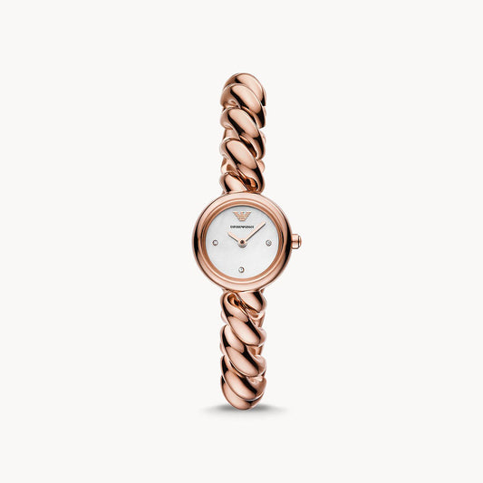 Emporio Armani Two-Hand Rose Gold-Tone Stainless Steel Watch