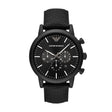 Emporio Armani Chronograph Black Silicone Backed Fabric Watch