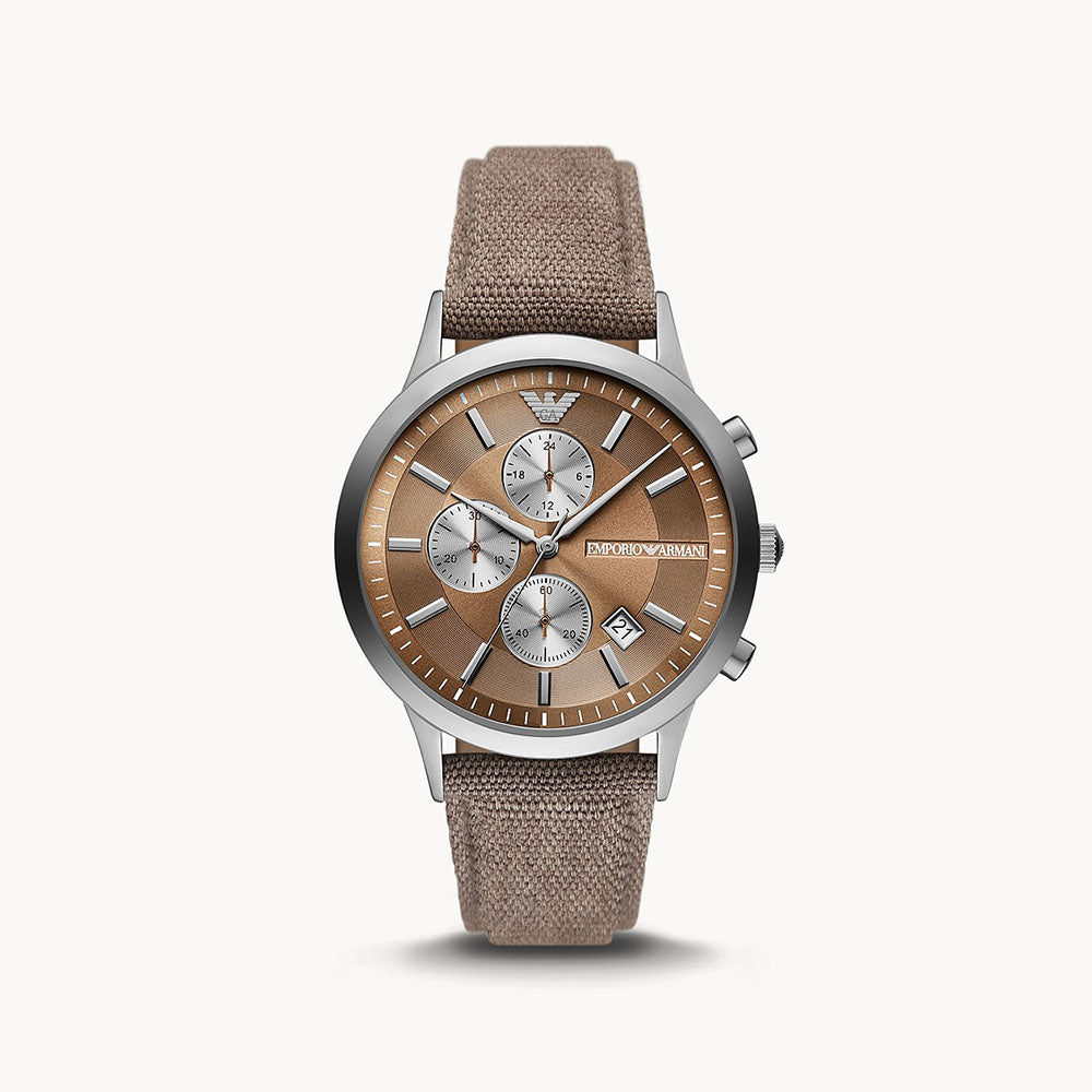 Emporio Armani Chronograph Gray Fabric Watch