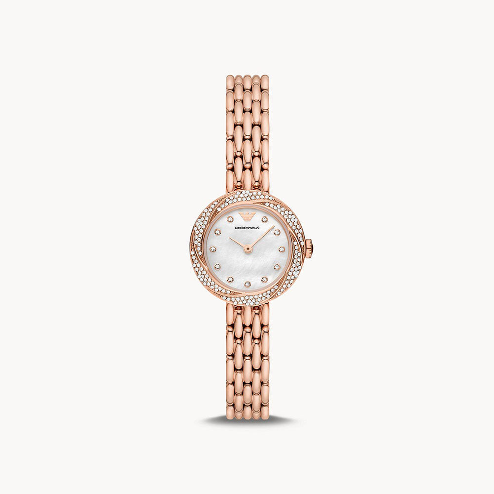 Emporio Armani Two-Hand Rose Gold Stainless Steel Watch