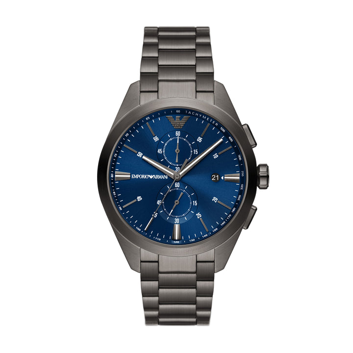 EMPORIO ARMANI CHRONOGRAPH GUNMETAL STAINLESS STEEL WATCH