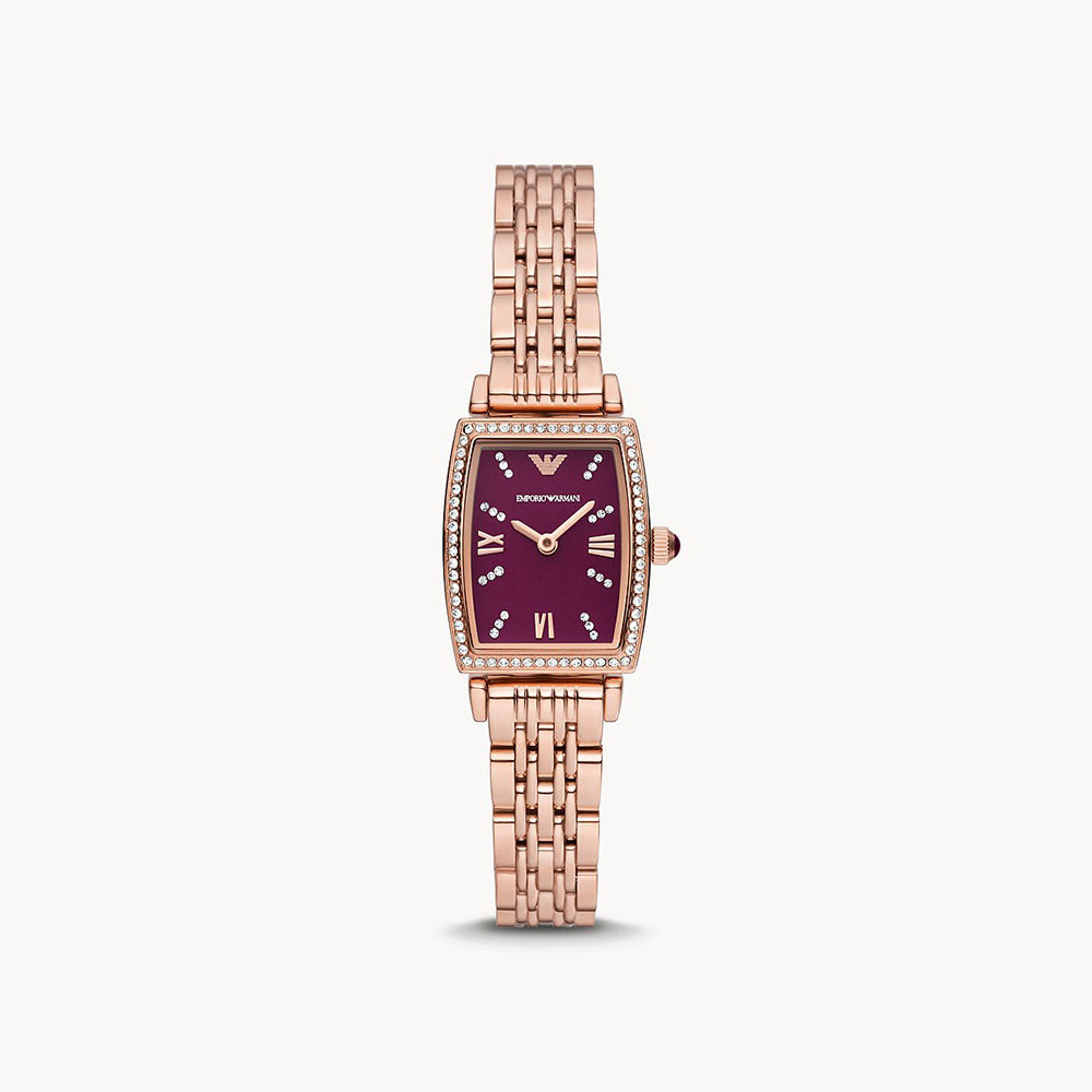 Emporio Armani Two-Hand Rose Gold Stainless Steel Watch