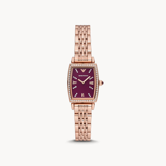 Emporio Armani Two-Hand Rose Gold Stainless Steel Watch