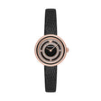 Emporio Armani Two-Hand Black Leather Watch