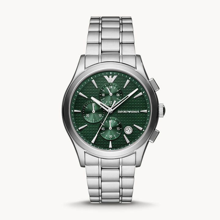 Emporio Armani Men's Green Dial Chronograph Stainless Steel Watch
