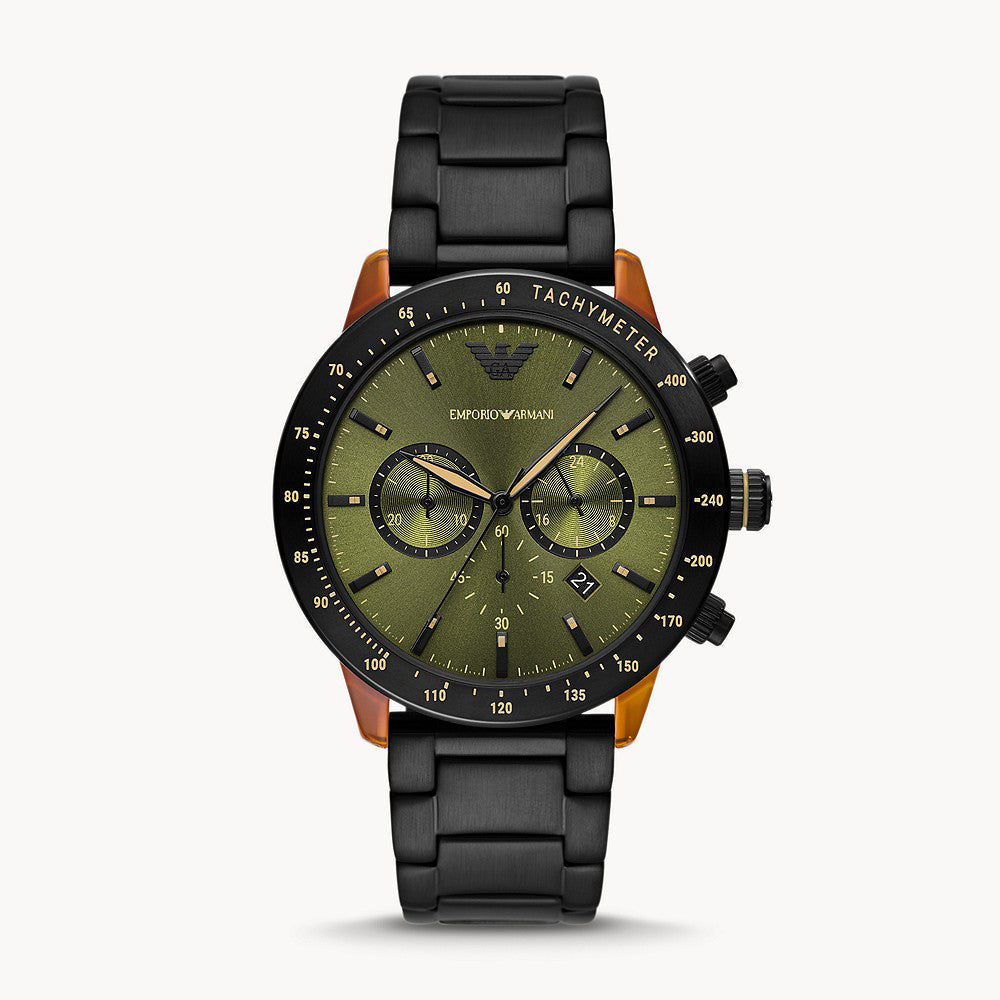 Emporio Armani Chronograph Black Stainless Steel Watch