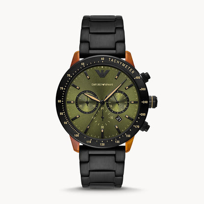 Emporio Armani Chronograph Black Stainless Steel Watch