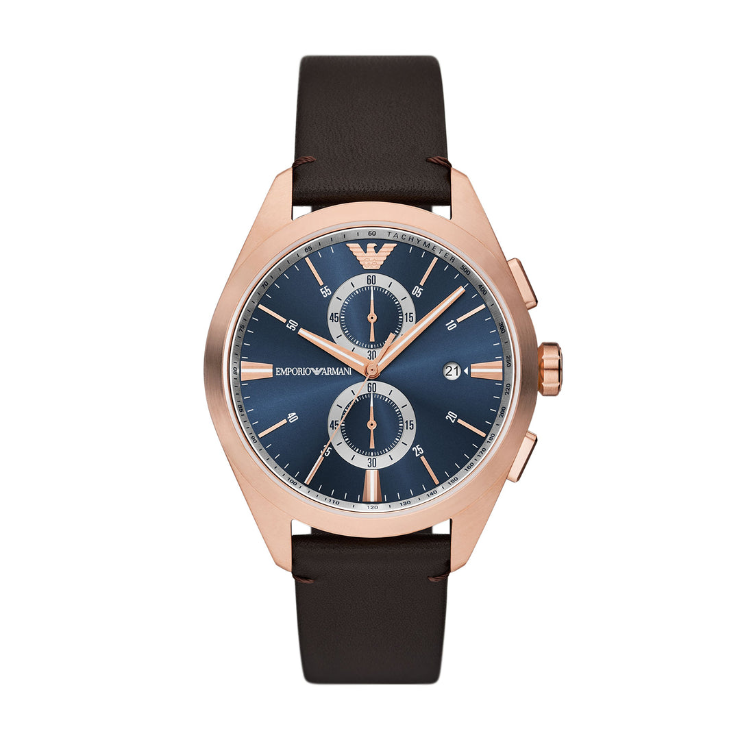 Emporio Armani Chronograph Brown Leather Watch