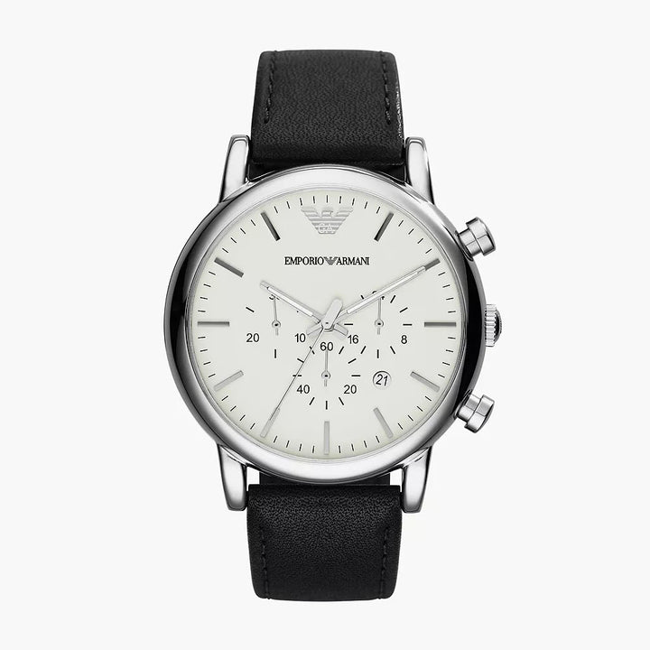 EMPORIO ARMANI LUIGI MEN'S LEATHER WATCH