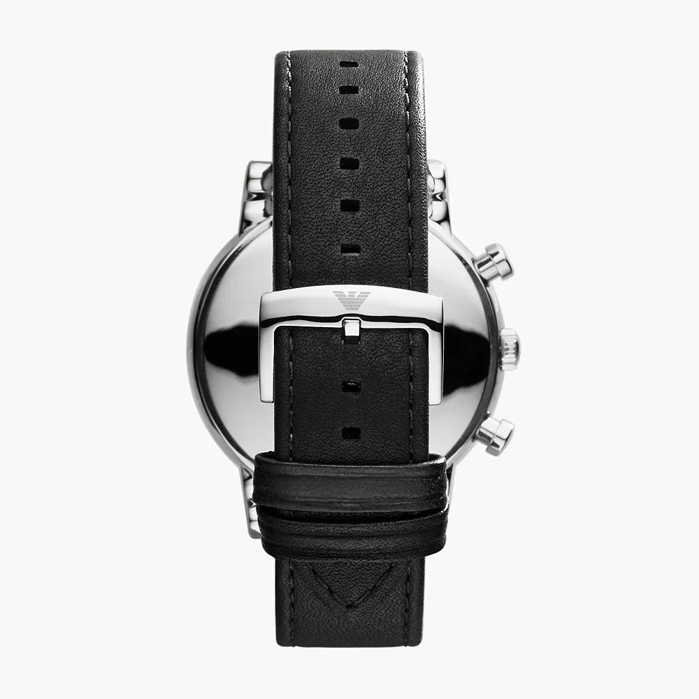 EMPORIO ARMANI LUIGI MEN'S LEATHER WATCH