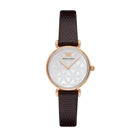 Emporio Armani MOP ANLG Watch GP Leather STRP