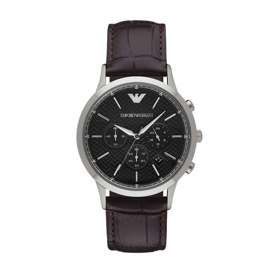 Emporio Armani Analog Watch 0 JWL SS Leather STRAPHOL15