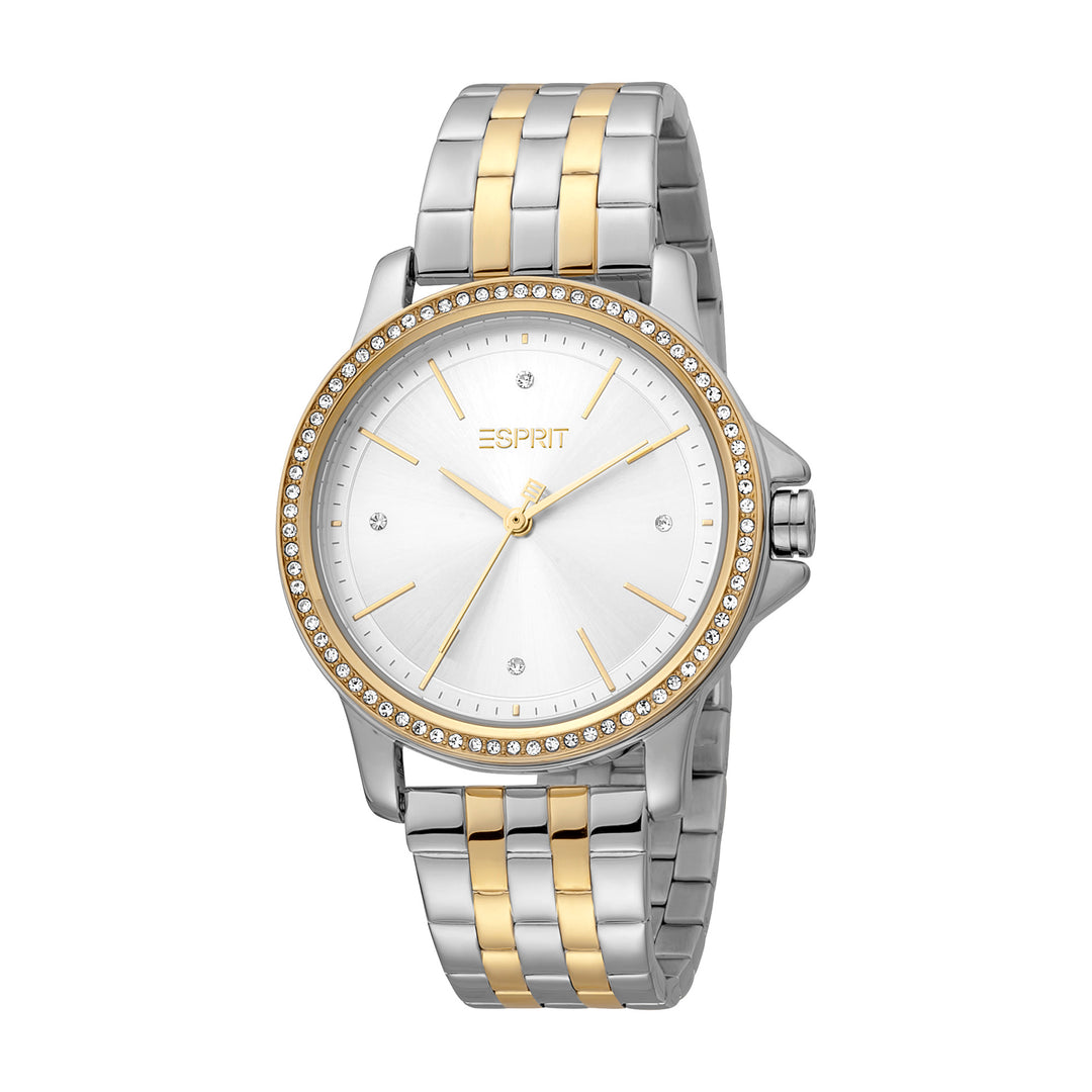 Esprit Women's 2 Hands Fashion Quartz Analog Two Tone Silver and Gold Watch