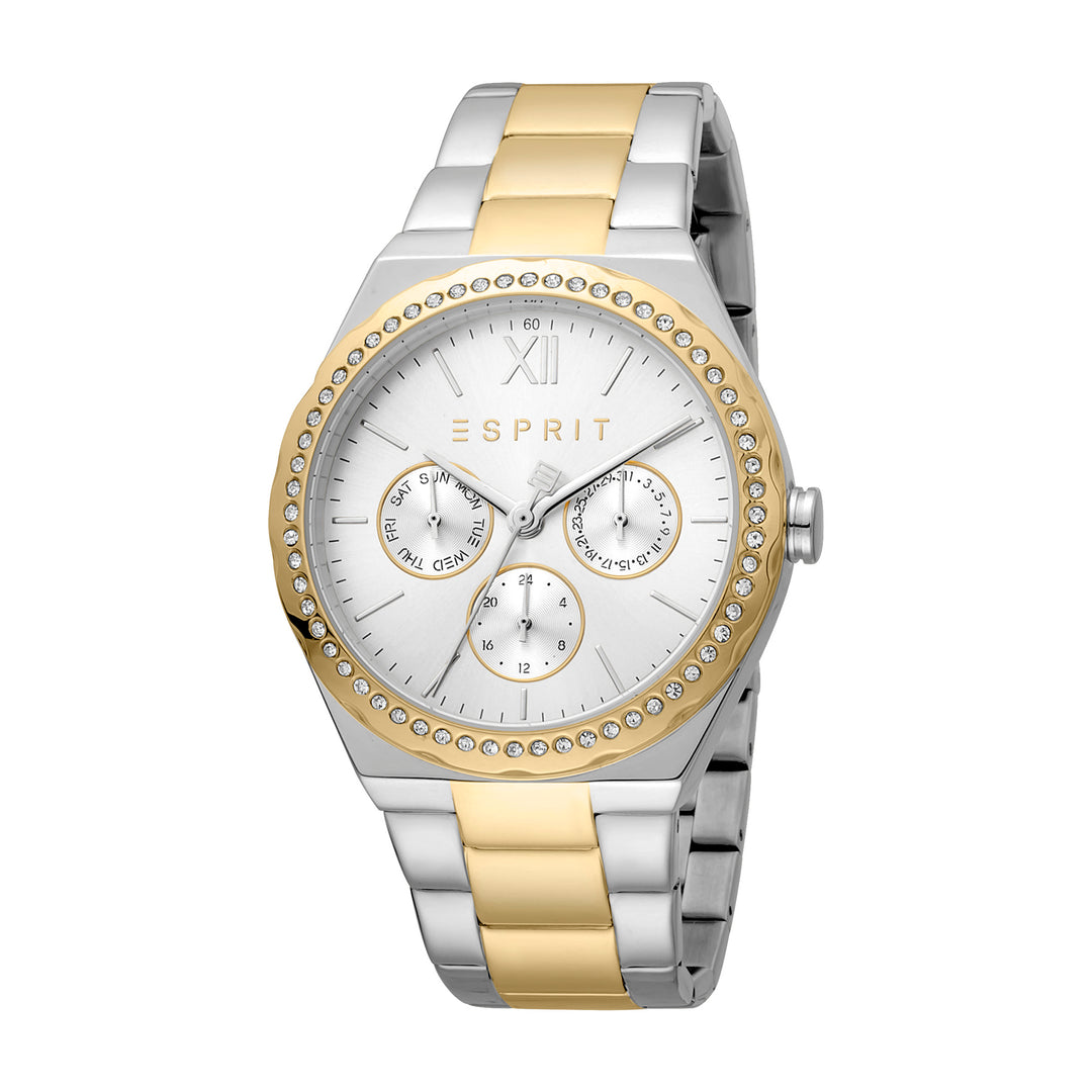 Esprit Women's Multi Function Fashion Quartz Analog Two Tone Silver and Gold Watch
