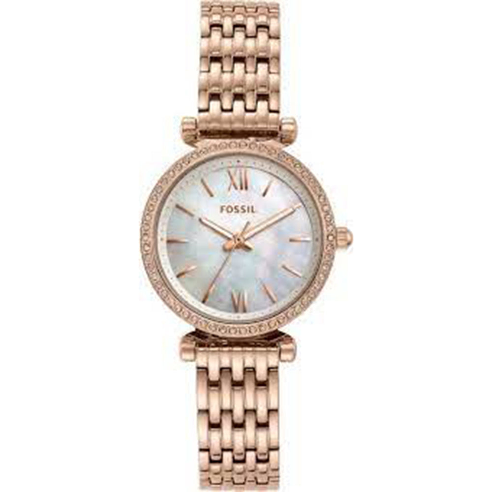 Fossil Mother of Pearl Analog Women's Watch Stainless Steel Metal Bracelet - ES4648