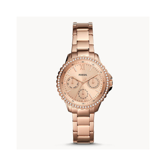 Fossil Analog Women's Watch Gold Plated Metal Bracelet