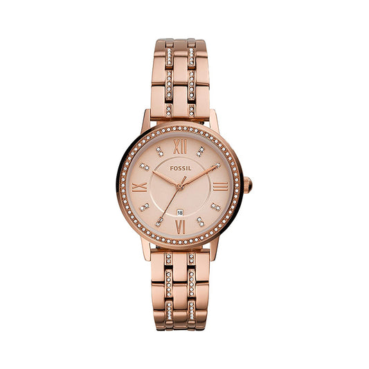 Fossil Analog Women's Watch Gold Plated Metal Bracelet