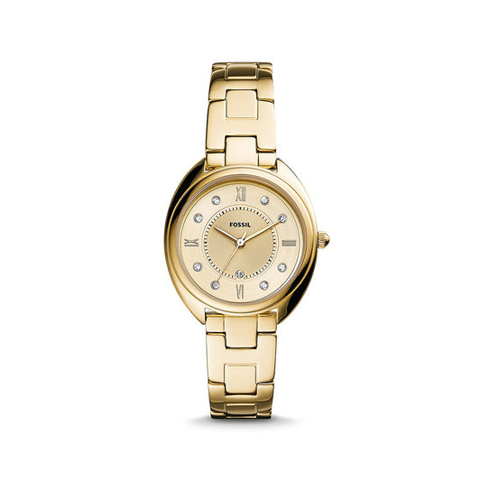 Fossil Analog Women's Watch Gold Plated Metal Bracelet