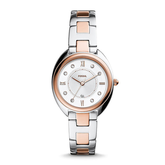 Fossil Analog Women's Watch Gold Plated Metal Bracelet