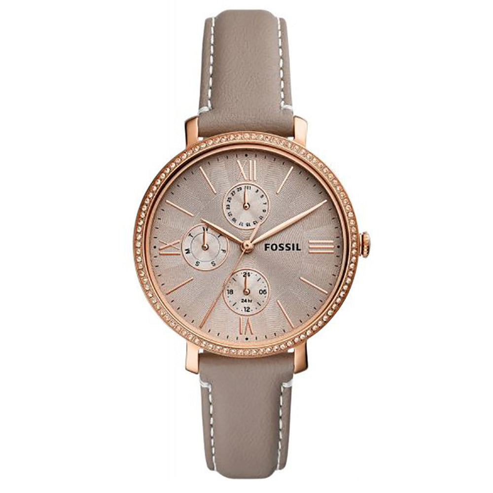 Fossil Analog Women's Watch Gold Plated Leather Strap - ES5097