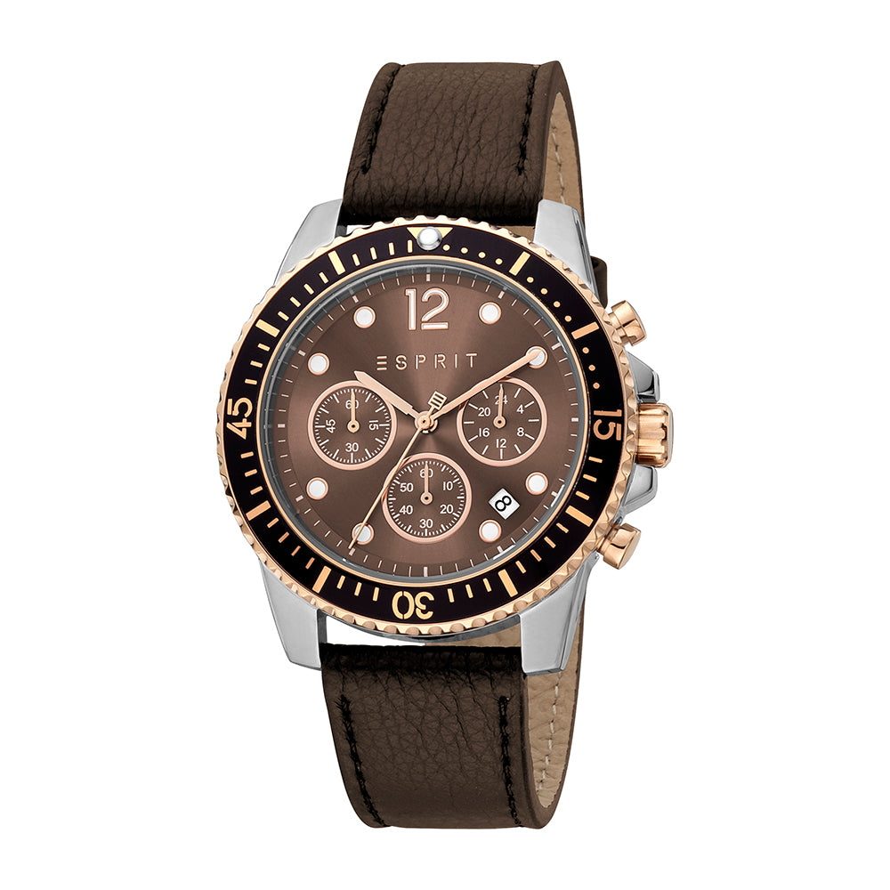 Esprit Men's Hudson Chrono Fashion Quartz Brown Watch