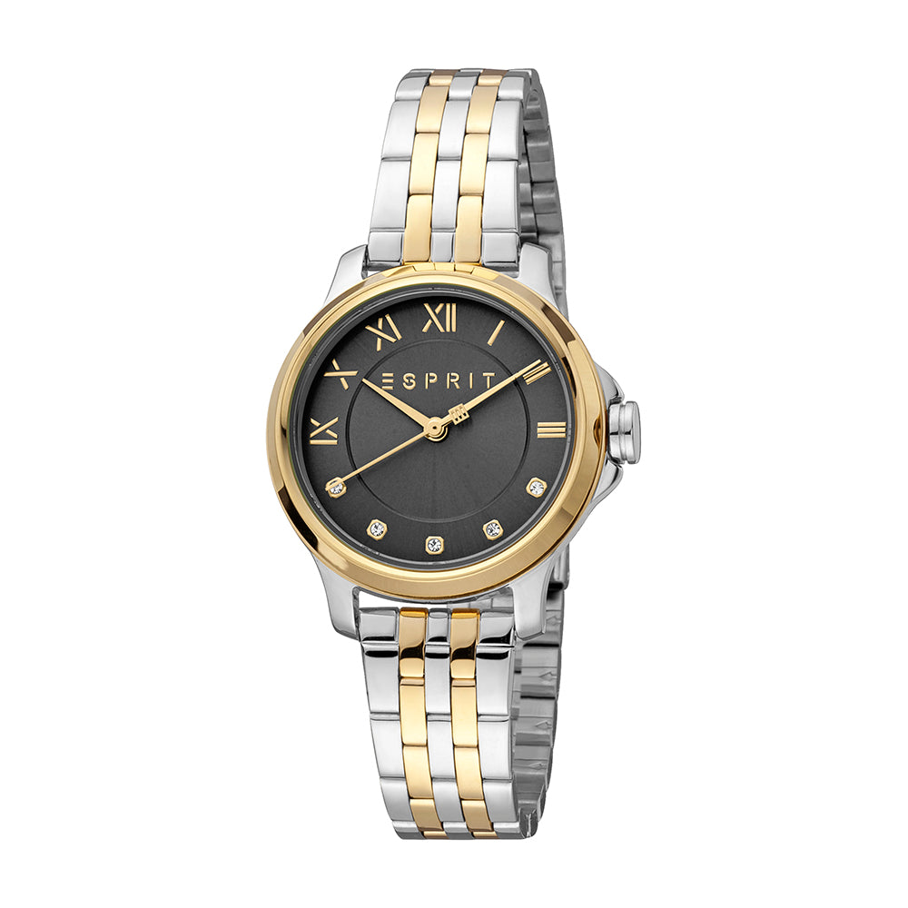 Esprit Women's Bent Ii Fashion Quartz Two Tone Silver and Gold Watch