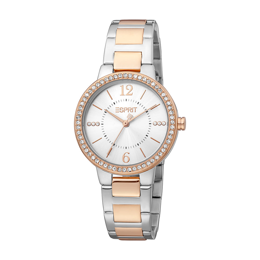 Esprit Women's Kyla Fashion Quartz Two Tone Silver and Rose Gold Watch