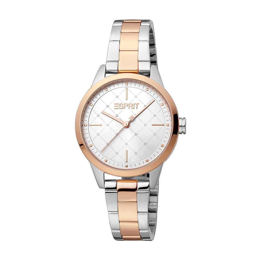Esprit Women's Pointy Fashion Quartz Two Tone Silver and Rose Gold Watch