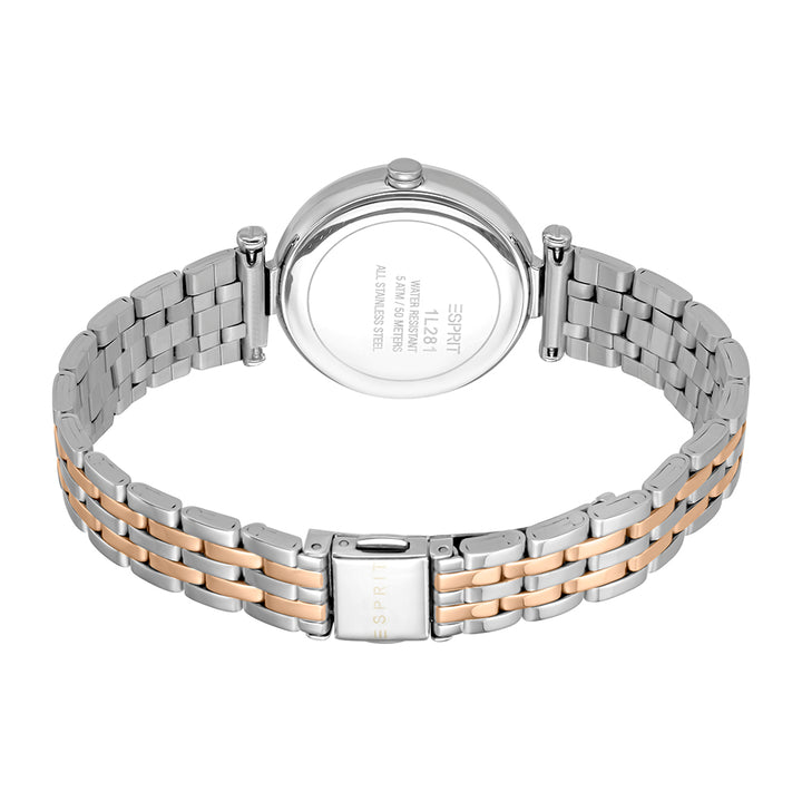 Esprit Women's Laila Dot Fashion Quartz Two Tone Silver and Rose Gold Watch